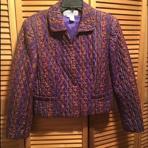 Carlisle Purple with Colorful Designs Quilted Jacket